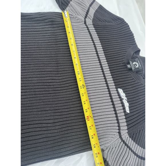 Bombardier Mens L Ski Doo Ribbed Heavy Knit Sweater Crew Neck Pullover Greytr vr - Picture 5 of 8